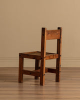 Set of 4 Brutalist Solid Wood Dining Chairs, France, 20th Century - Lone Fox