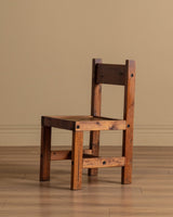 Set of 4 Brutalist Solid Wood Dining Chairs, France, 20th Century - Lone Fox