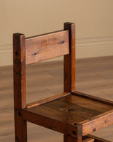 Set of 4 Brutalist Solid Wood Dining Chairs, France, 20th Century - Lone Fox