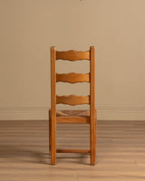 Set of 4 French Oak High Back Rush Seat Dining Chairs, France, 1960s - Lone Fox