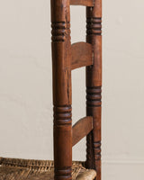 Set of 4 Handmade Wood & Rush Ladder - back Dining Chairs - Lone Fox