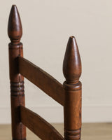 Set of 4 Handmade Wood & Rush Ladder - back Dining Chairs - Lone Fox