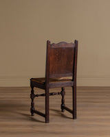 Set of 4 Oak & Rush Dining Chairs by Charles Dudouyt, France, 1940's - Lone Fox