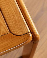 Set of 4 Sculptural Slat Seat Dining Chairs, Italy, 1960's - Lone Fox