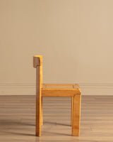 Set of 4 Sculptural Slat Seat Dining Chairs, Italy, 1960's - Lone Fox