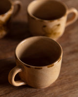 Set of 5 Flower Painted Stoneware Mugs, France, 1970s - Lone Fox