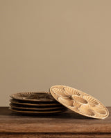 Set of 5 Ochre Ceramic Oyster Plates, France, Mid 20th Century - Lone Fox