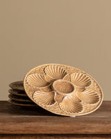 Set of 5 Ochre Ceramic Oyster Plates, France, Mid 20th Century - Lone Fox