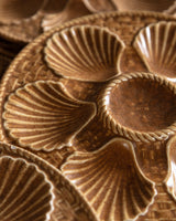 Set of 5 Ochre Ceramic Oyster Plates, France, Mid 20th Century - Lone Fox
