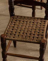 Set of 6 Brutalist Wood Turned Dining Chairs Manner of Charles Dudouyt, France, 1940's - Lone Fox