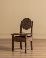 Set of 6 Flower Carved Oak Dining Chairs, France, 1950's - Lone Fox