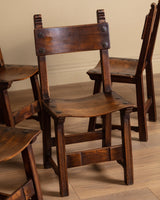 Set of 6 Oak & Iron Dining Chairs, France, 1960s - Lone Fox