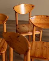 Set of 6 Pine Dining Chairs Manner of Rainer Daumiller, 1970's - Lone Fox