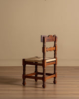 Set of 8 Spanish Pine and Rush Dining Chairs, Spain, Early 20th Century - Lone Fox