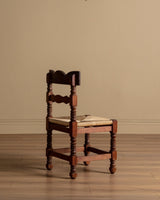 Set of 8 Spanish Pine and Rush Dining Chairs, Spain, Early 20th Century - Lone Fox