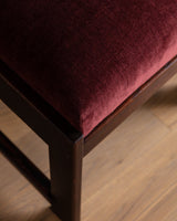 Set of Four Dutch Haagse School Oak Dining Chairs in Merlot Chenille, 1920s - Lone Fox