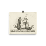 "Ship Sketch" Art Print - Lone Fox