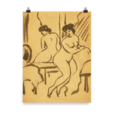 "Sitting female" Art Print - Lone Fox
