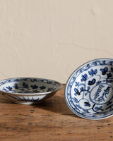 Small Blue and White Porcelain Noble Character Dish - Lone Fox