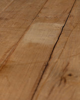 Solid Oak Farm Table with Chamfered Legs & Drawer, France, 19th Century - Lone Fox