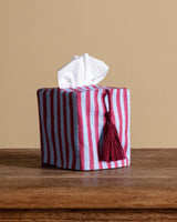 Stripes Blockprint Tissue Box Cover - Lone Fox