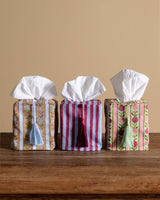 Stripes Blockprint Tissue Box Cover - Lone Fox