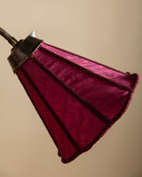 Swedish Brass Floor Lamp w/ Pink Silk Shades, 1950's - Lone Fox