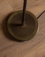 Swedish Brass Floor Lamp w/ Pink Silk Shades, 1950's - Lone Fox