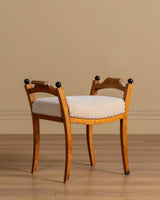 Swedish Grace Burlwood Footstools in Mohair, Sweden, 1920's (2 Available) - Lone Fox