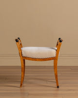 Swedish Grace Burlwood Footstools in Mohair, Sweden, 1920's (2 Available) - Lone Fox