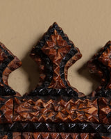 Tramp Art Crown Crest Easel Mirror, Central Europe, 19th Century - Lone Fox