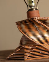 Tramp Art Popsicle Stick Table Lamp, 1970's - Lone Fox