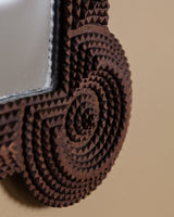 Tramp Art Spiral Rosette Corner Mirror, Central Europe, 19th Century - Lone Fox