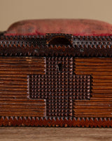 Wood Tramp Art Box w/ Cross Detail, United States, 1940's - Lone Fox