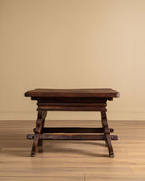 Wood Trestle Base Money Changer's Table, France, Early 20th Century - Lone Fox