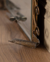 X-Large Italian Scuptural Brass Perforated Mirror, Italy, 1960's - Lone Fox