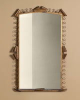 X-Large Italian Scuptural Brass Perforated Mirror, Italy, 1960's - Lone Fox