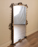 X-Large Italian Scuptural Brass Perforated Mirror, Italy, 1960's - Lone Fox