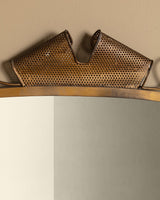 X-Large Italian Scuptural Brass Perforated Mirror, Italy, 1960's - Lone Fox