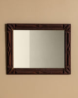X - Large Tramp Art Diamond Mirror with Stepped Corners, American, 19th Century - Lone Fox