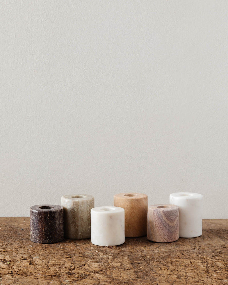 Quarry Marble Taper Holders (Set of 6)