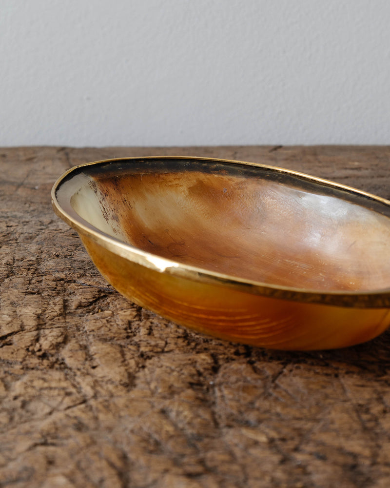 Gold Trimmed Horn Bowl