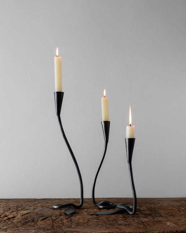 Steel Tulip Taper Candle Holders (Set of 3)