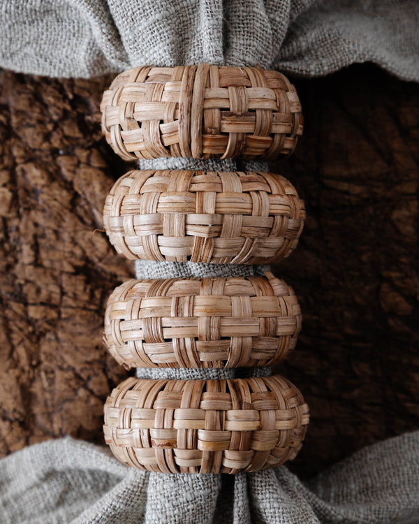 Basketwoven Napkin Rings (Set of 4)