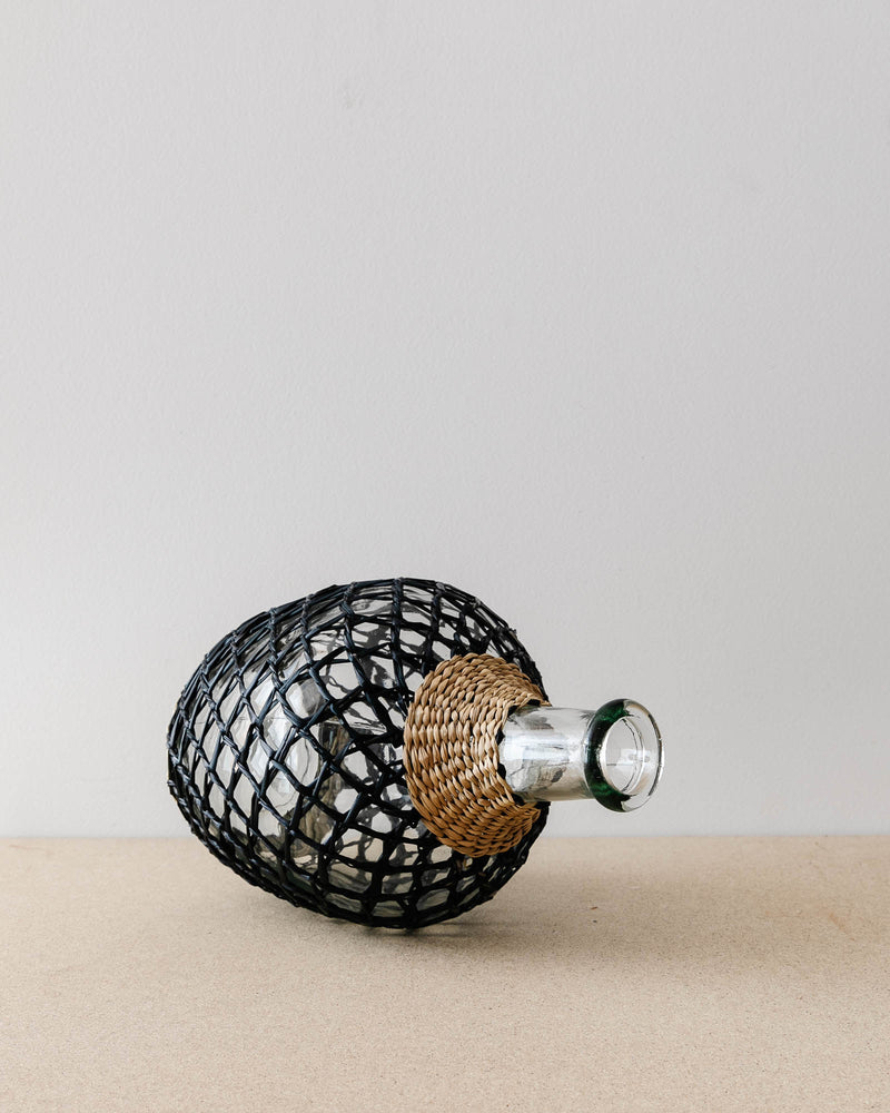 Woven Seagrass Glass Bottle