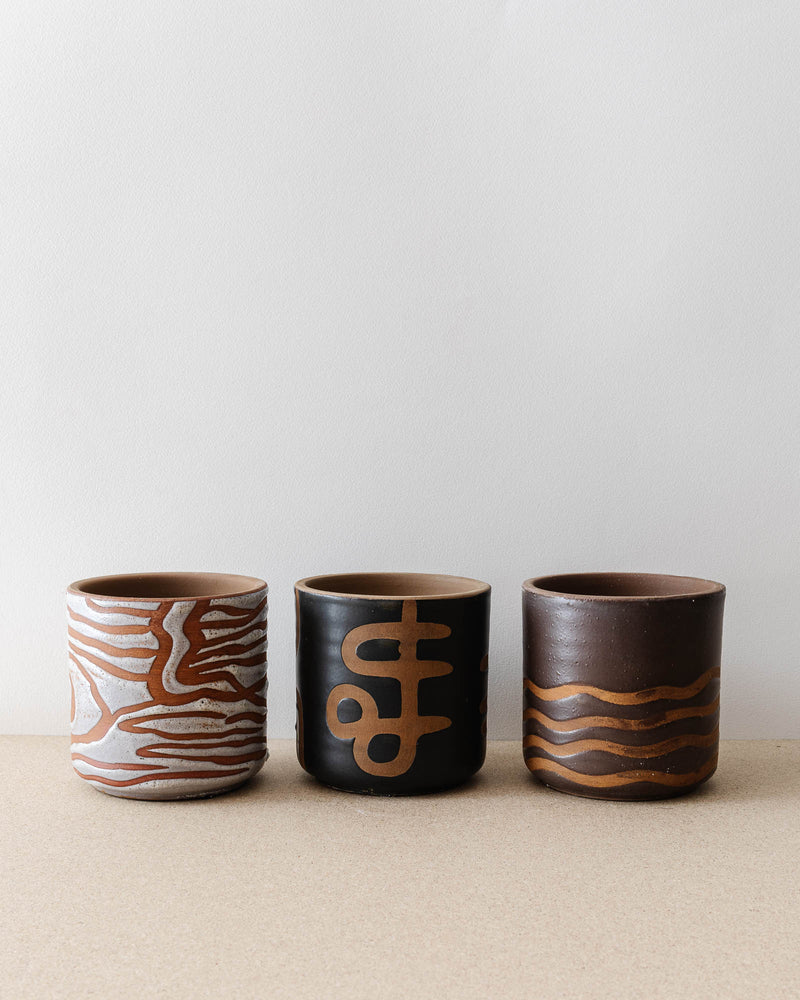 Terracotta Abstract Planters (Set of 3)