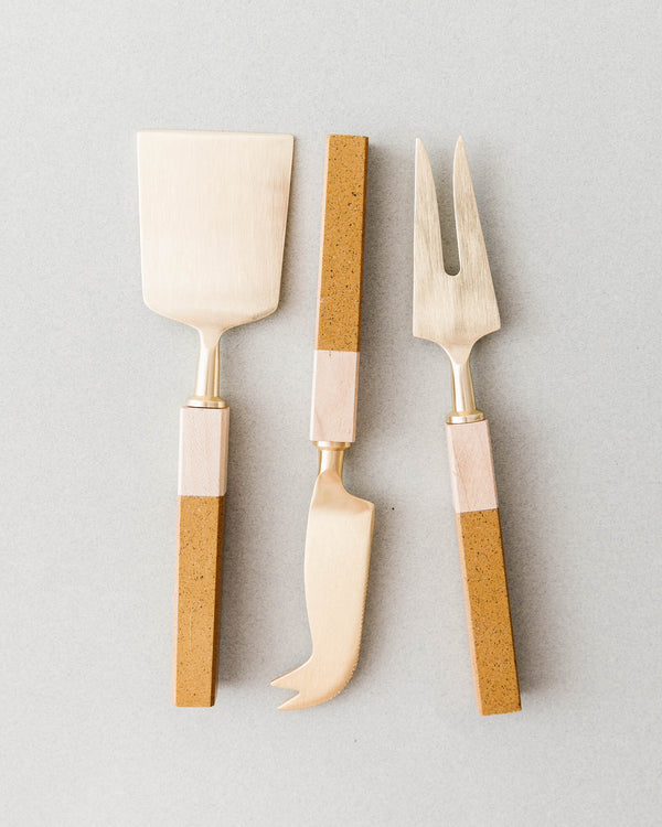 Resin & Wood Cheese Knives (Set of 3)
