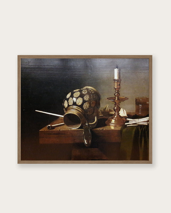 "Still life with jug and candle " Art Print