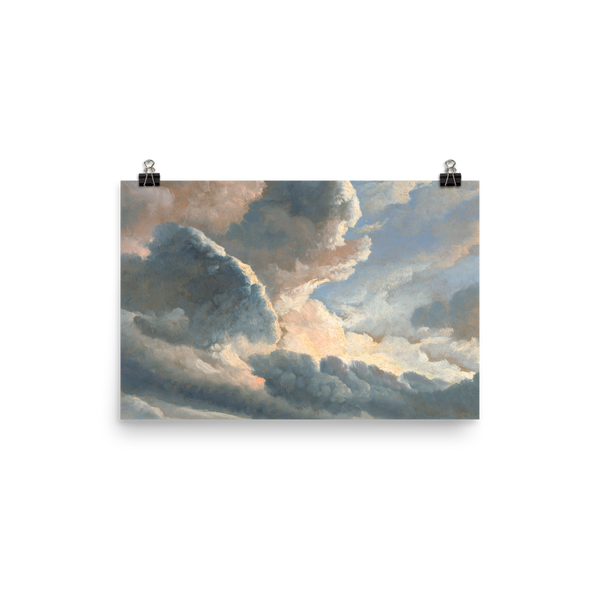 "Study of Clouds with a Sunset near Rome" Art Print