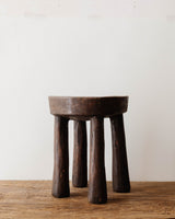 Vintage African Carved Wood Stool - Lone Fox